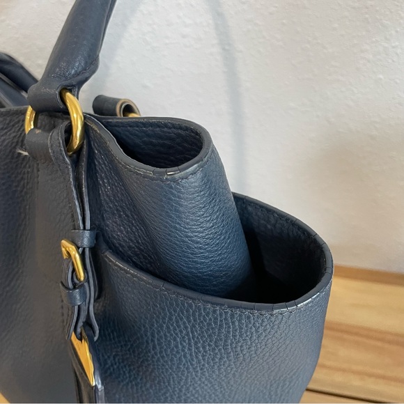 Prada Vitello Daino Pebble Leather Side Pocket Tote Bag - Picture 12 of 16